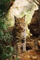 Foto gratuita vista del lince salvaje en la naturaleza