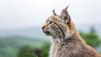 Foto gratuita vista del lince salvaje en la naturaleza