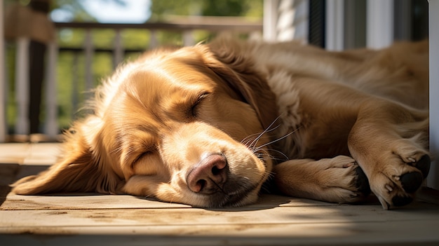 Foto gratuita vista de lindo perro durmiendo plácidamente