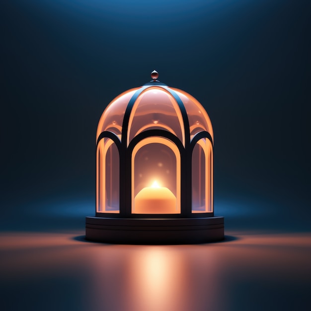 Vista de la linterna islámica en 3D