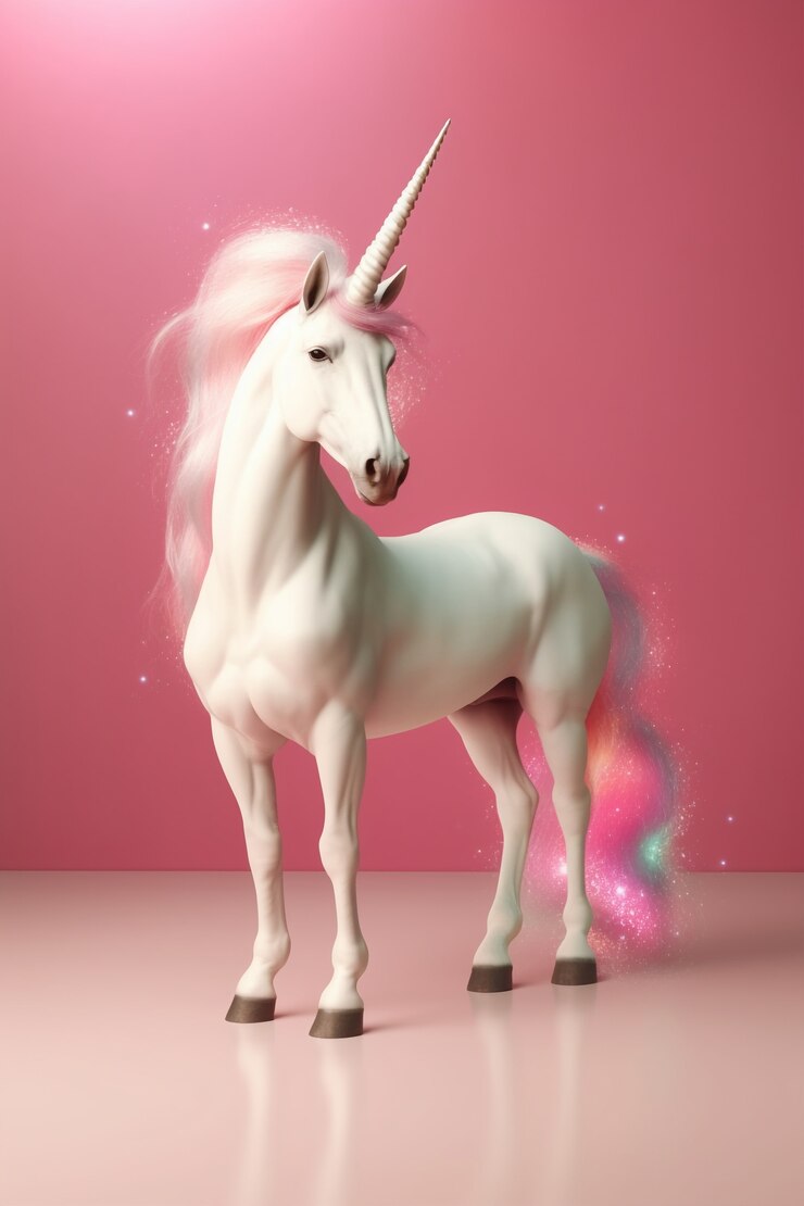Foto gratuito vista de la mágica y mítica criatura unicornio.