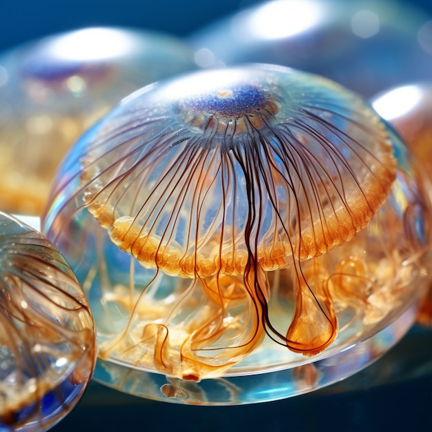 Foto gratuita vista del majestuoso enjambre de medusas en el océano