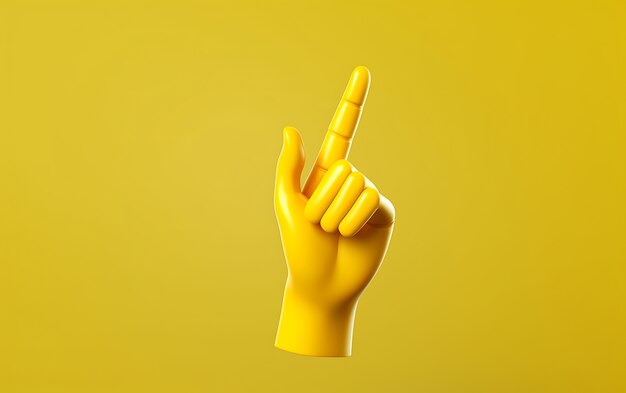 Vista de la mano 3D apuntando con el dedo índice