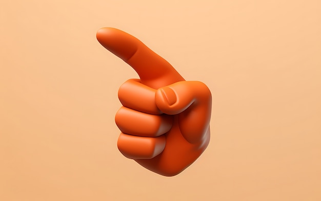Foto gratuita vista de la mano 3d apuntando con el dedo índice