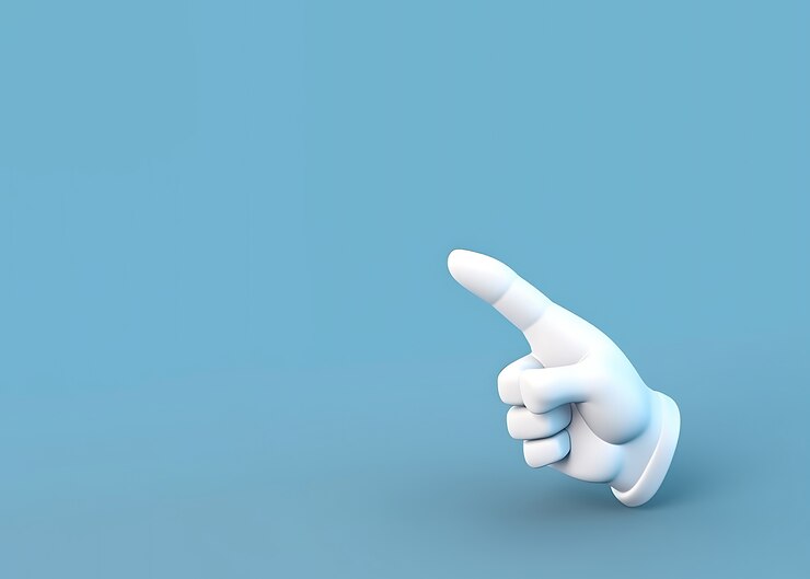 Foto gratuito vista de la mano 3d apuntando con el dedo índice