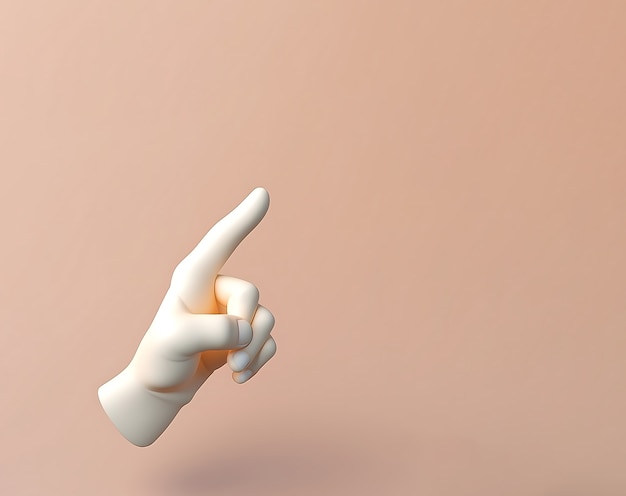 Foto gratuita vista de la mano 3d apuntando con el dedo índice