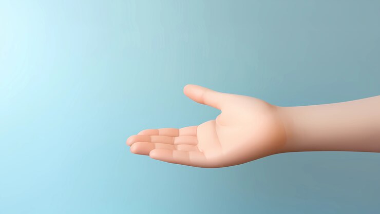 Foto gratuito vista de la mano en 3d