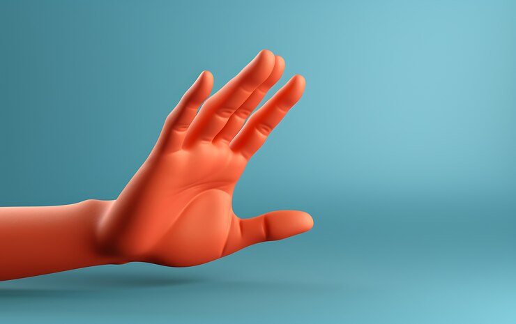 Foto gratuito vista de la mano en 3d