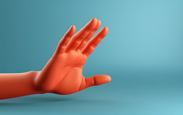 Vista de la mano en 3D