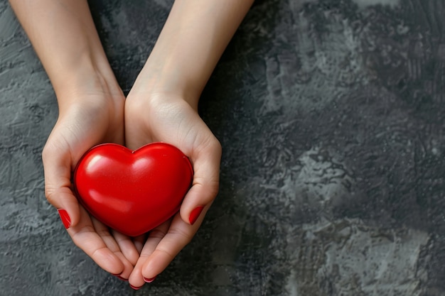 Vista de manos con forma de corazón para representar el afecto