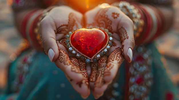 Vista de manos con forma de corazón para representar el afecto