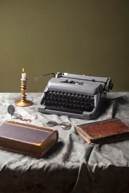 Vista de la máquina de escribir vintage