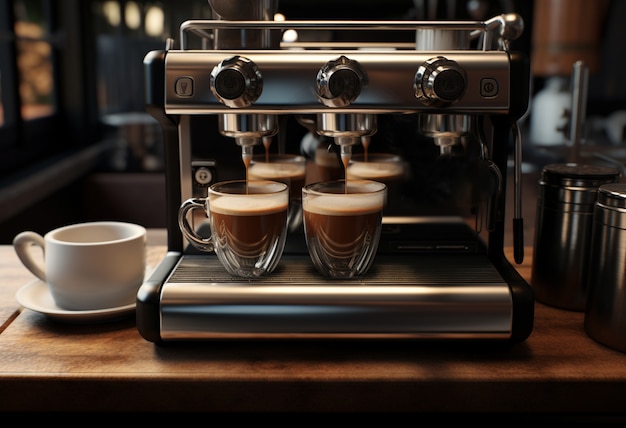 Foto gratuita vista de la máquina de hacer café