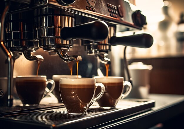 Vista de la máquina de hacer café