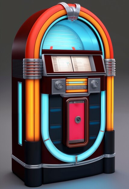 Vista de la máquina de jukebox de aspecto retro