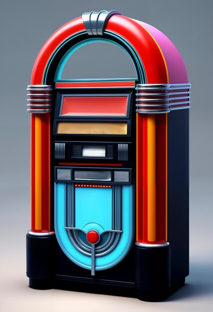 Vista de la máquina de jukebox de aspecto retro