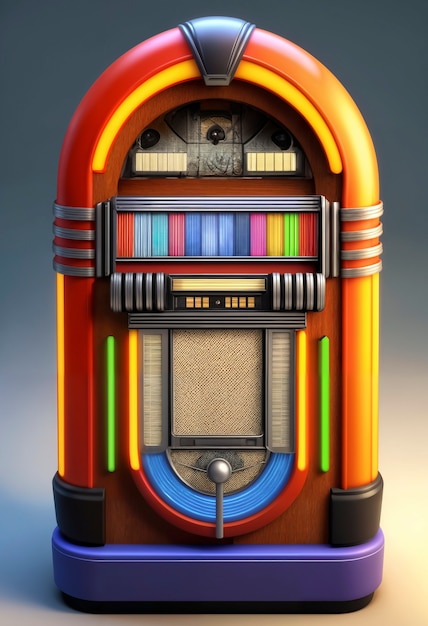 Foto gratuita vista de la máquina de jukebox de aspecto retro