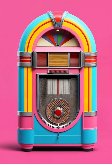 Vista de la máquina de jukebox de aspecto retro