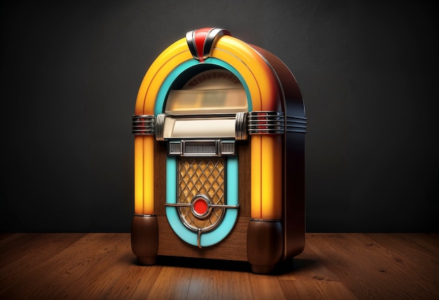 Foto gratuita vista de la máquina de jukebox de aspecto retro