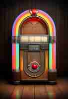 Foto gratuita vista de la máquina de jukebox de aspecto retro