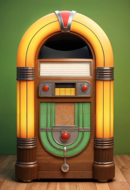 Foto gratuita vista de la máquina de jukebox de aspecto retro