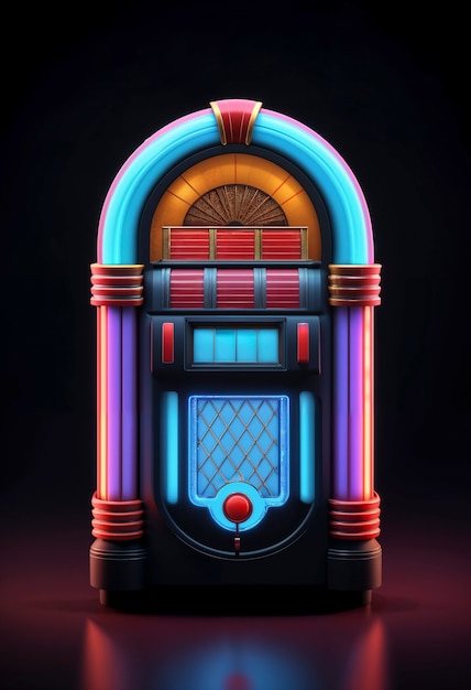 Foto gratuita vista de la máquina de música de jukebox retro