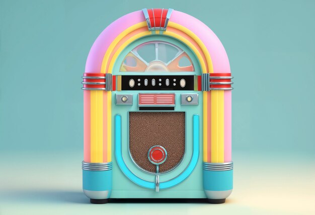 Vista de la máquina de música de jukebox retro