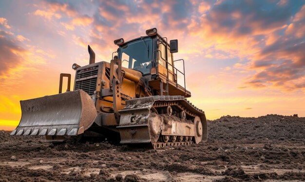 Vista de la maquinaria pesada utilizada en la industria de la construcción