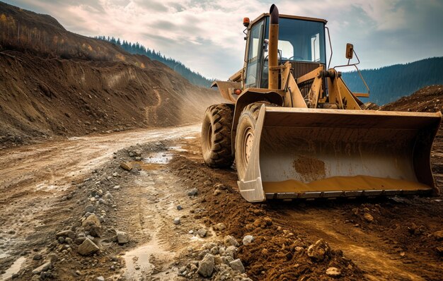 Vista de la maquinaria pesada utilizada en la industria de la construcción