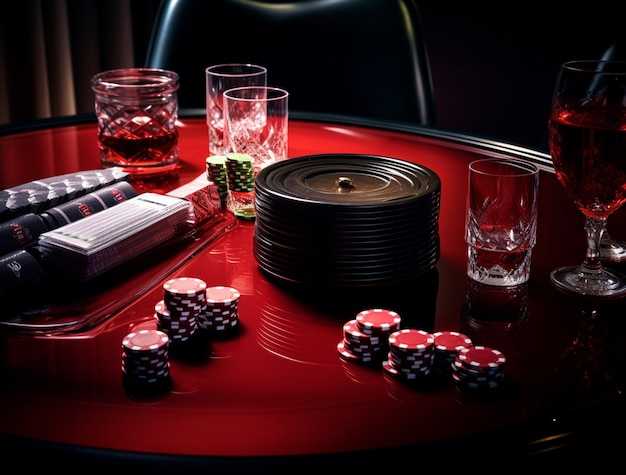 Vista de la mesa de juegos y apuestas en un casino