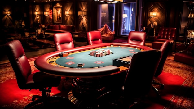 Foto gratuita vista de la mesa de póquer en un casino