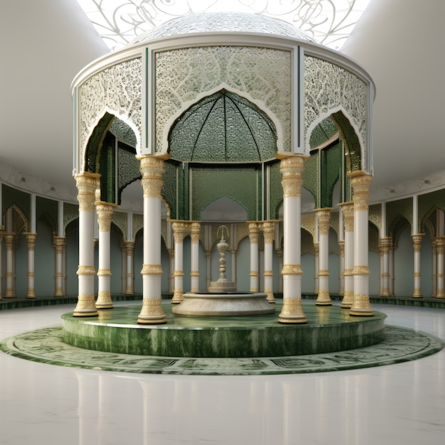 Foto gratuita vista de la mezquita islámica en 3d