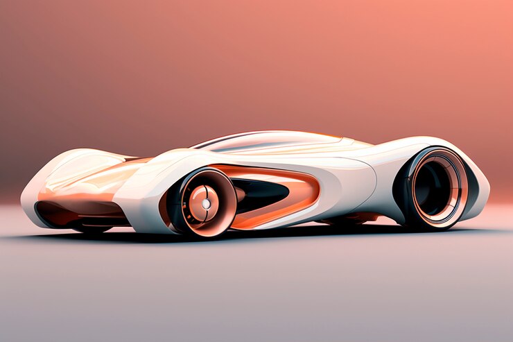 Foto gratuito vista del modelo de coche en 3d