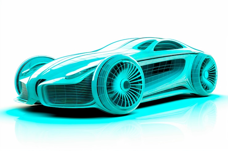 Foto gratuito vista del modelo de coche tridimensional.