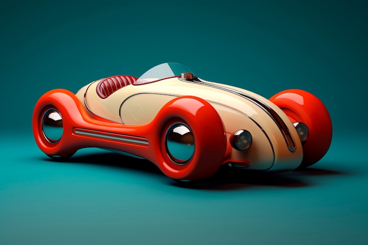 Foto gratuito vista del modelo de coche tridimensional.