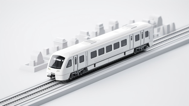 Foto gratuita vista del modelo de tren moderno 3d.