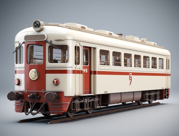 Vista del modelo de tren moderno 3d.