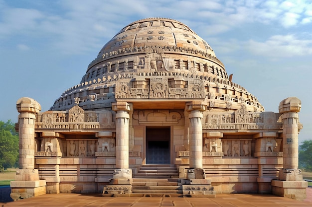 Vista del monumento mundial para celebrar el día del patrimonio mundial