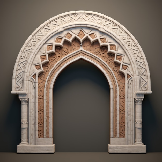 Foto gratuita vista del motivo del arco islámico en 3d