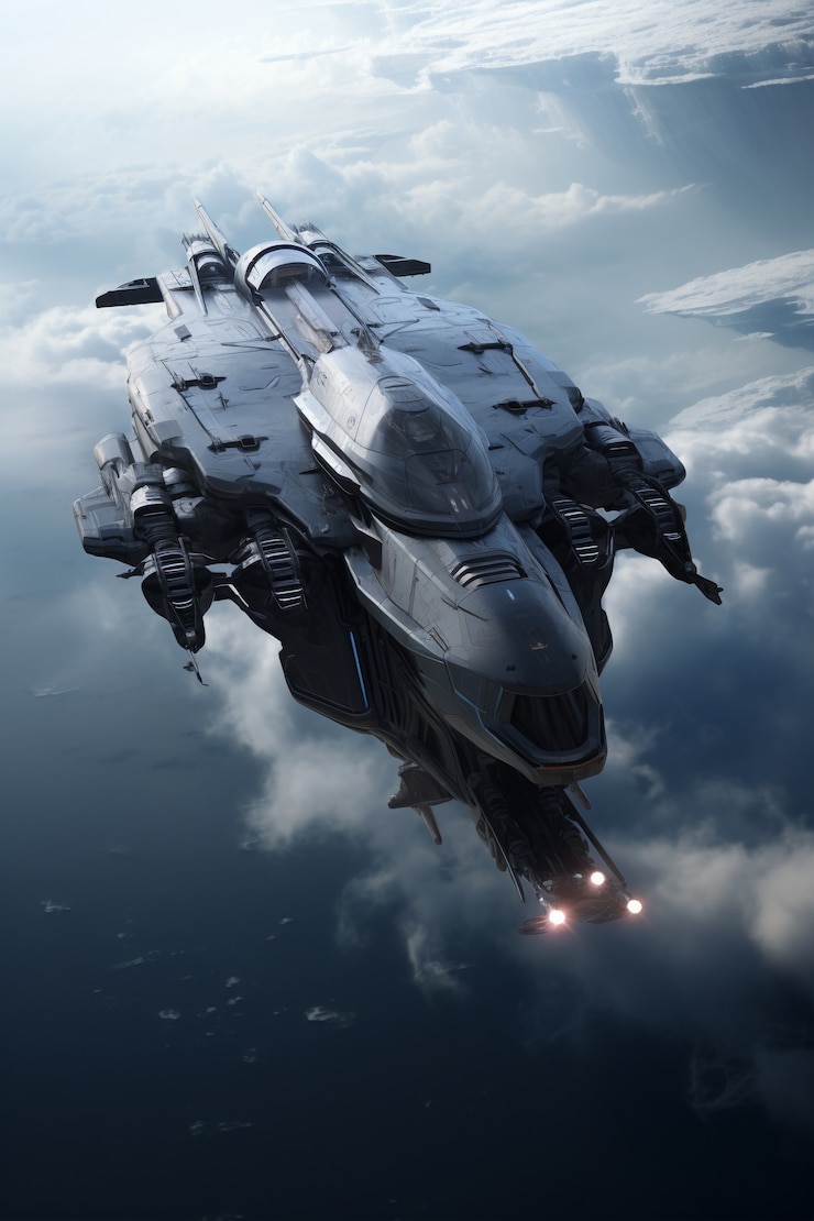Foto gratuito vista de la nave espacial del futuro