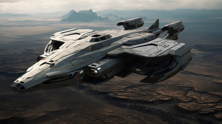Foto gratuito vista de la nave espacial del futuro