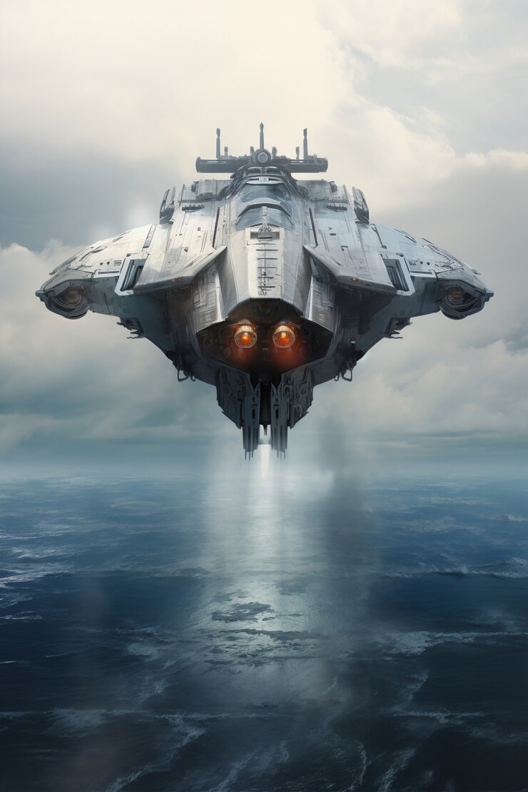 Foto gratuito vista de la nave espacial del futuro