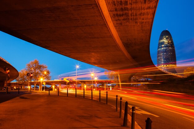 Vista nocturna de Barcelona