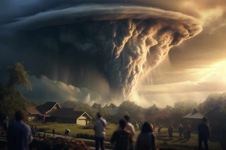 Foto gratuito vista de nubes oscuras y tormentosas apocalípticas