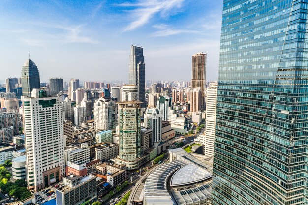 una vista de ojo de pájaro de shanghai