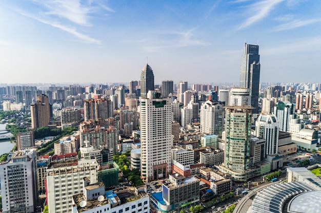 una vista de ojo de pájaro de shanghai