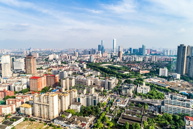 una vista de ojo de pájaro de shanghai