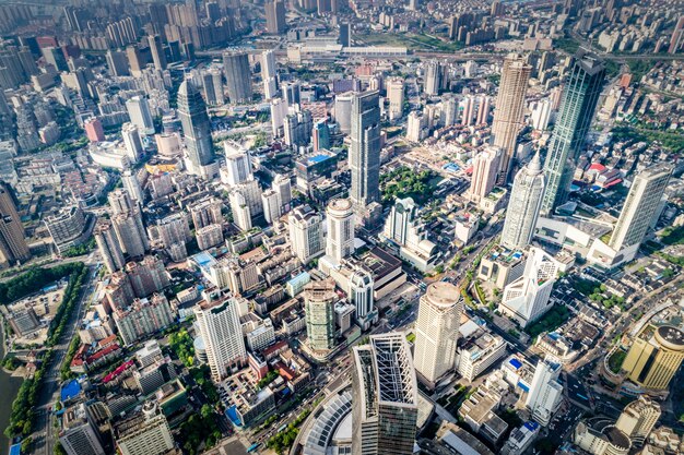 una vista de ojo de pájaro de shanghai