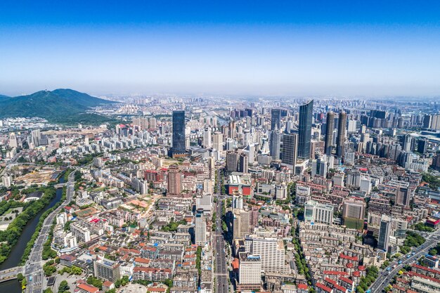 una vista de ojo de pájaro de shanghai