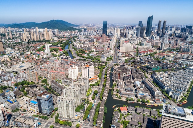 una vista de ojo de pájaro de shanghai